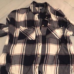 Blue plaid button up